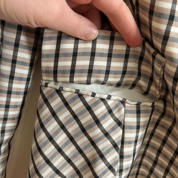 Express Black, Tan, and Light Blue Checkered Blazer - Picture 3 of 8